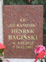 epitafium nagrobne Ks. Kan. Henryka Bagiskiego